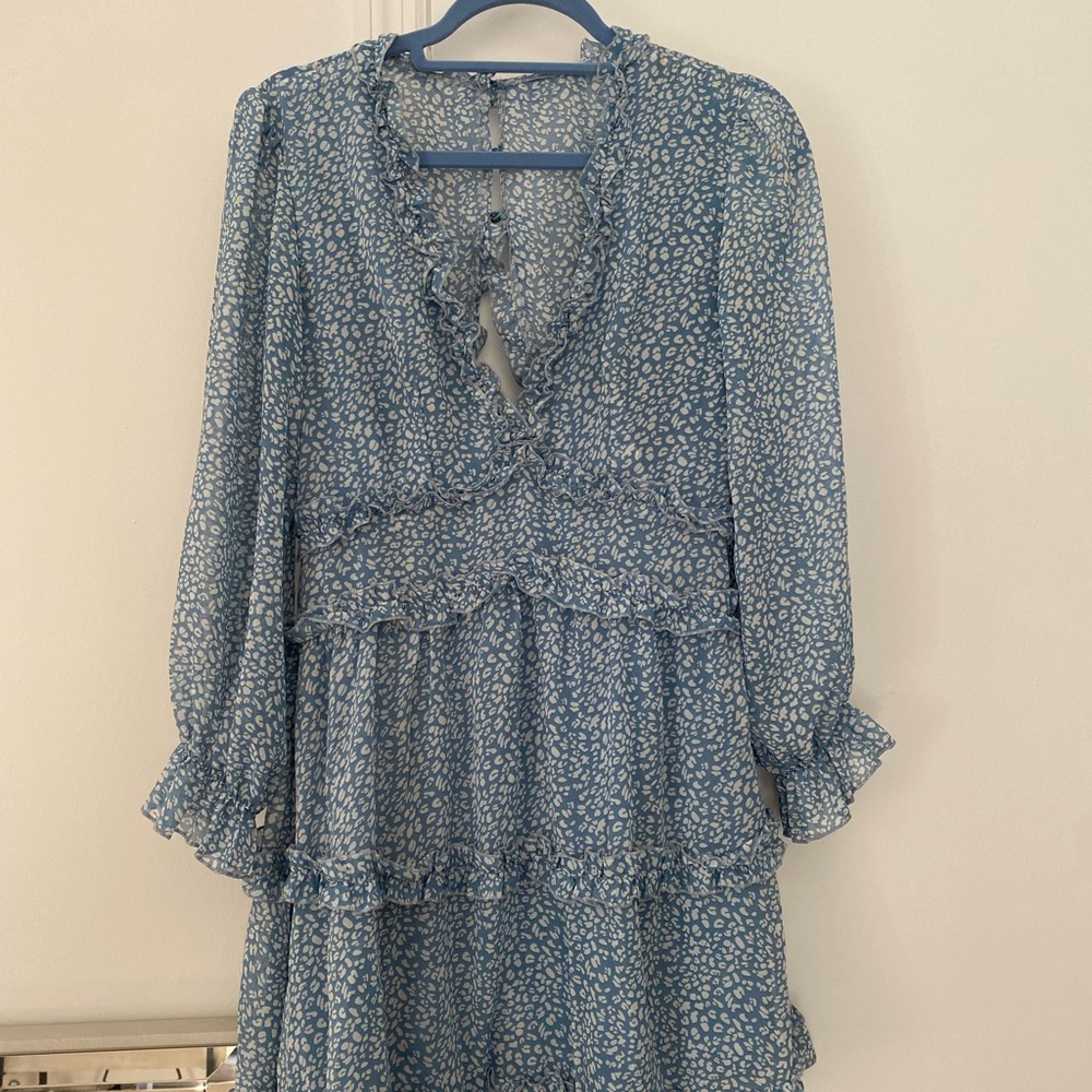 Ruffle TINX dress in blue